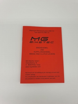 Bremshebel-Set kurz (130 mm), einstellbar - MG BIKETEC - Vespa GT/GTL/GTS/GTV/HPE 125-300 ccm (ab Bj. 2003) - schwarz mit ABE